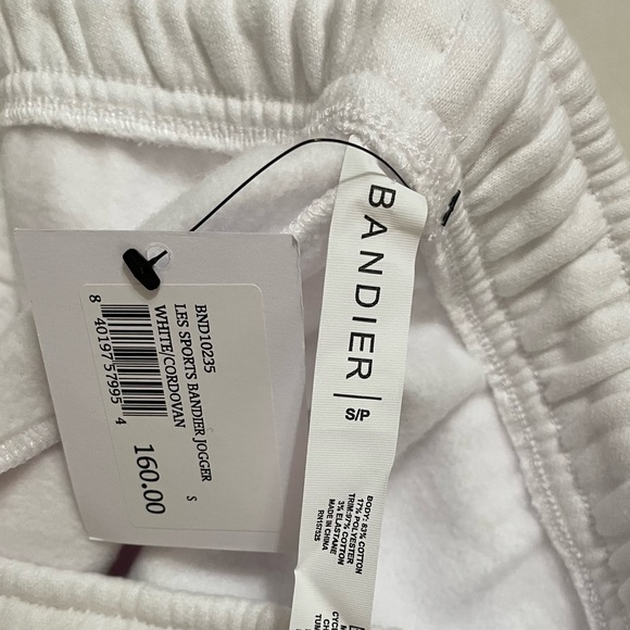 Bandier NWT Les Sports joggers in White Front Pockets Mid Rise Relaxed Fit S - Picture 8 of 13